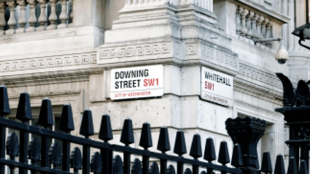 downing street and whitehall road signs