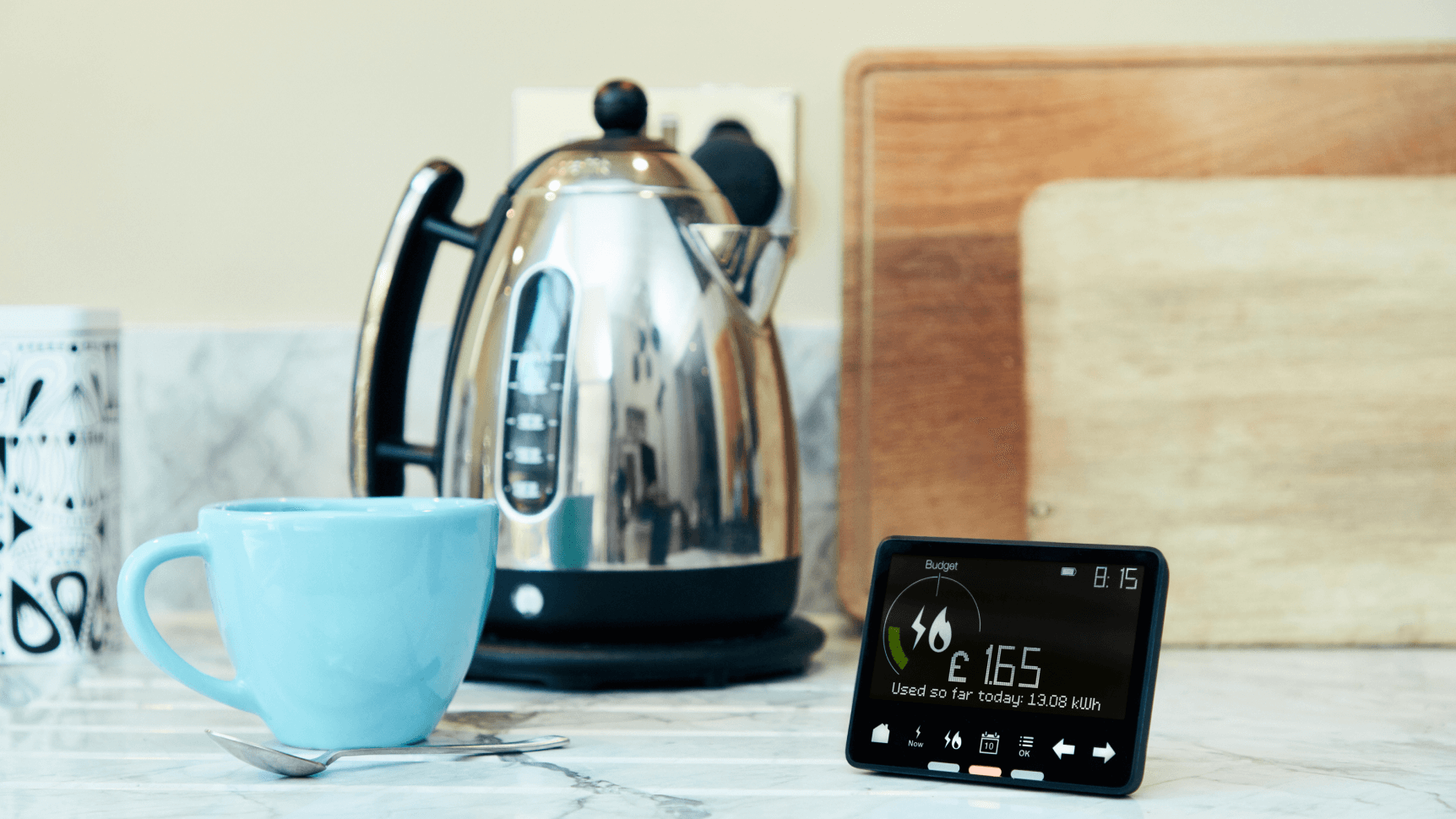 kettle beside smart meter