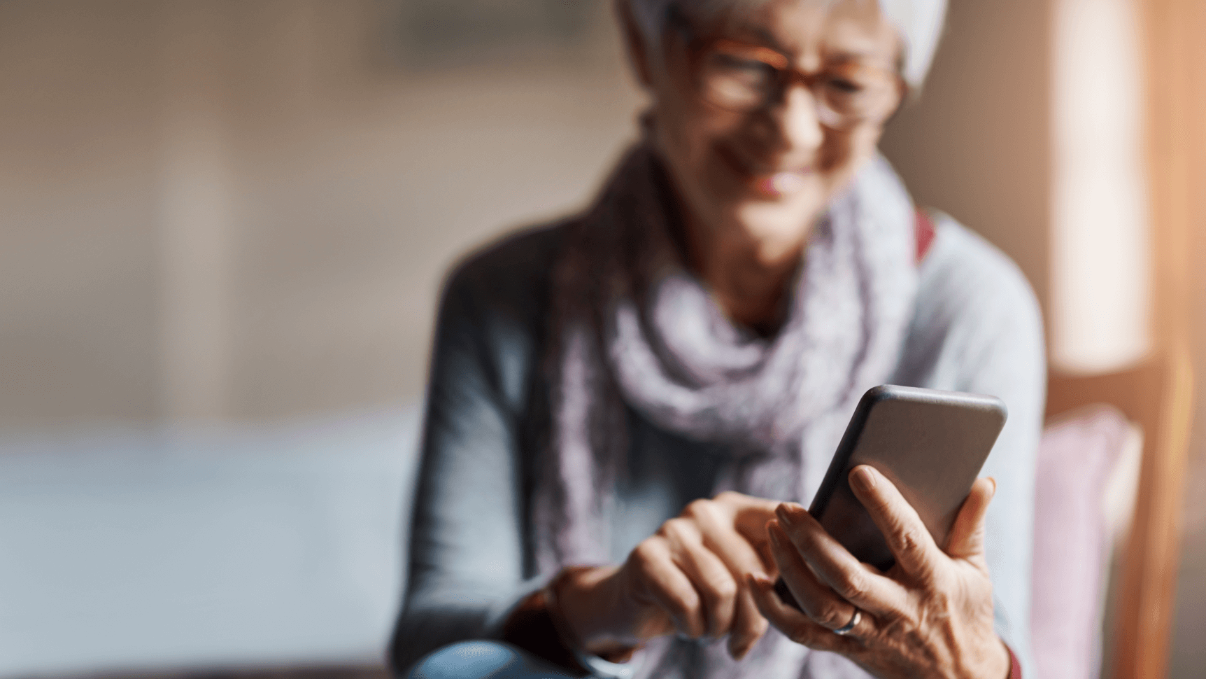 Woman looking at her phone