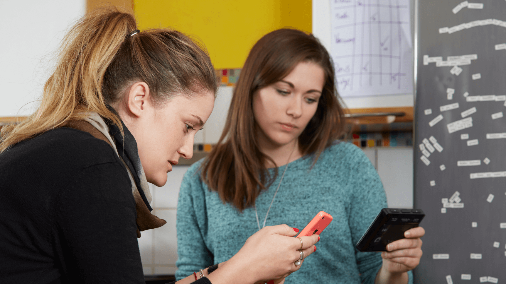 reading phone screen and smart meter screen