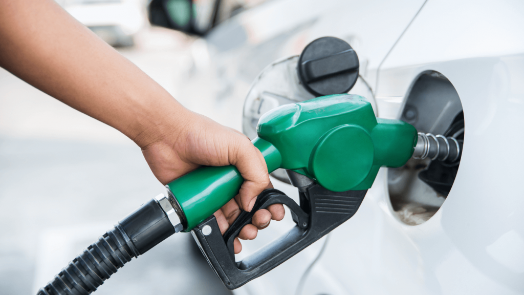 Woman filling car with Diesel